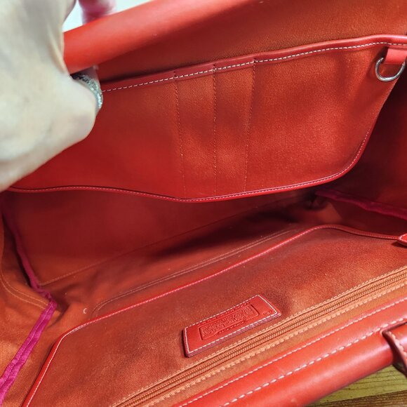 Vintage Coach Hampton Purple & Orange Handbag Tote Purse - Picture 12 of 15